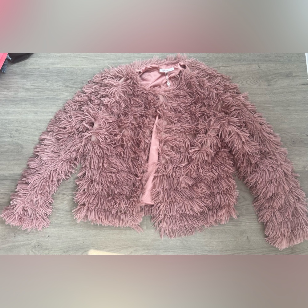Cupshe Tis the Season Shag Open Front Jacket